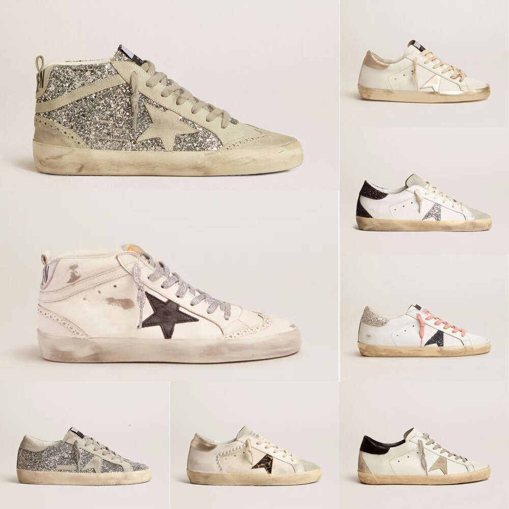 Designer Shoes Golden Women Super Star Brand Men New Release Italy Sneakers Sequin Classic White Do Old Dirty Casual Shoes