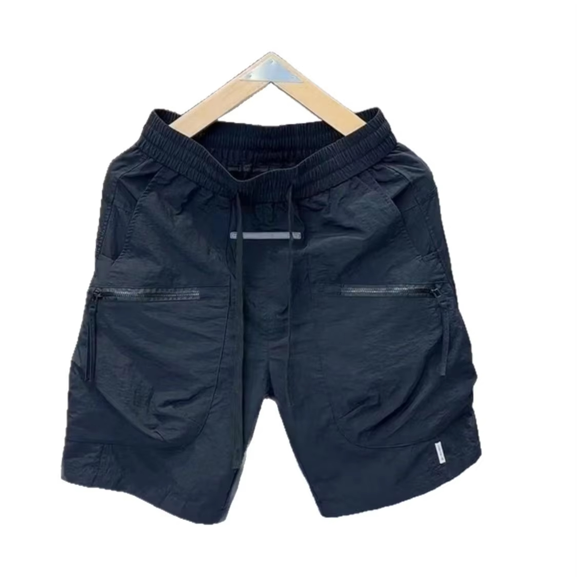 Trendy Fashionable Work Pants with Waist Cord Outdoor Beach Shorts Large Pockets Summer Polyester Straight Leg Men's Wear