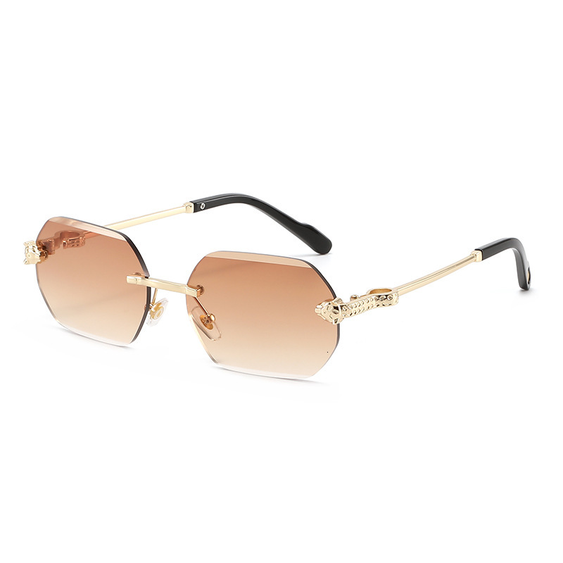 Luxury Brand Designer Jewelry 2026 Personalized Polygonal Frameless Sunglasses European And American Fashion Exquisite Snake Head Cut Edge Versatile S