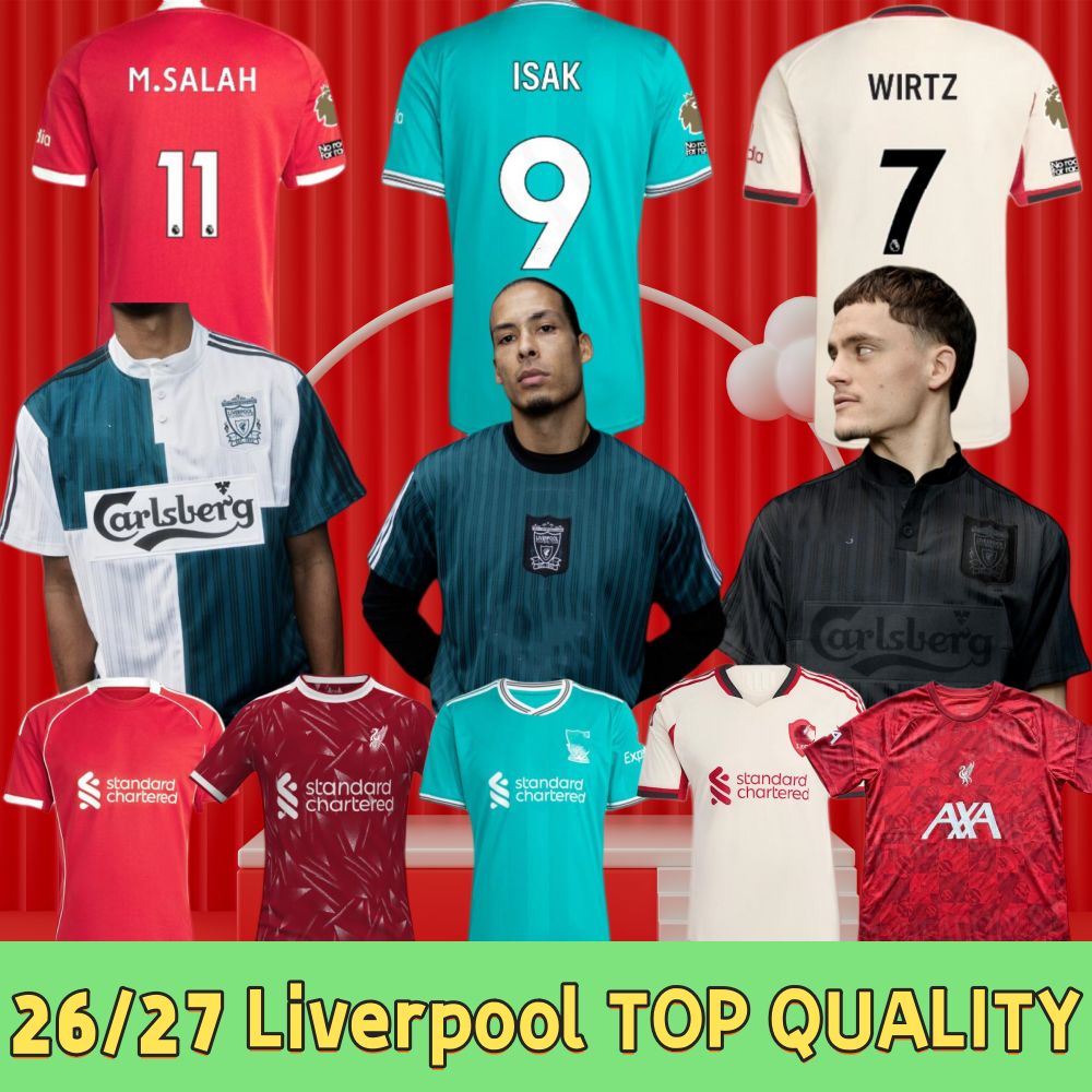 LFC Soccer Jersey ISAK WIRTZ liverpool jersey EkitikE DIOGO J. liverpool 26 27 frimpong Kerkez liverpool kit 25 26 Salah liverpooll jersey 25 26 men kids kits
