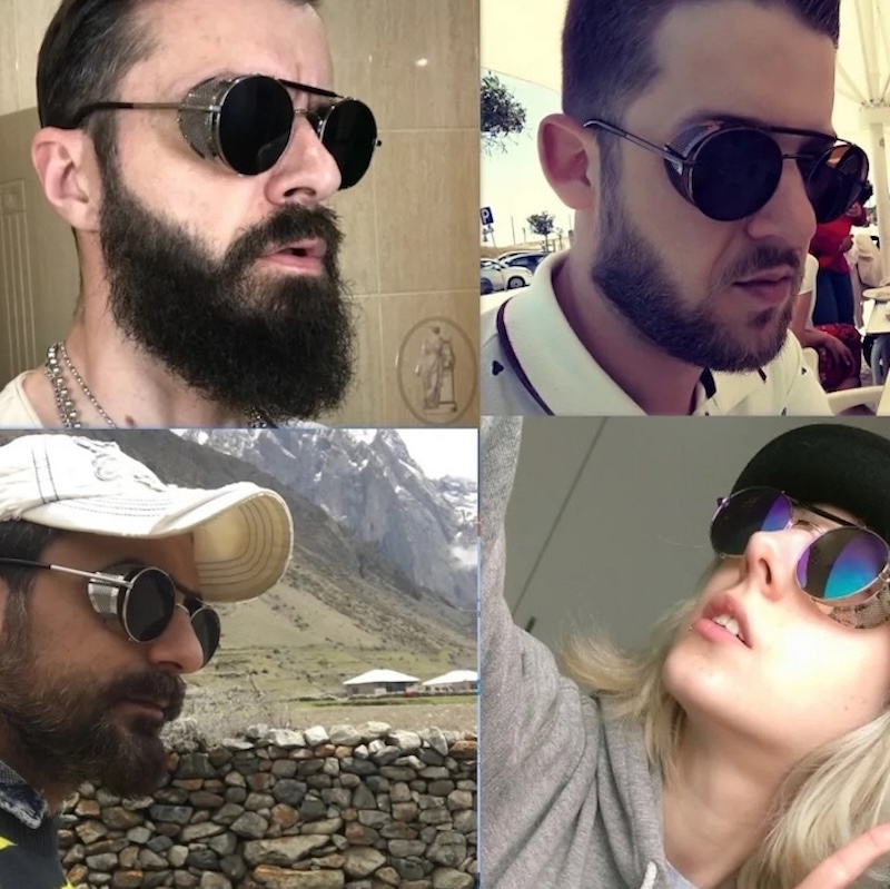 Trendy Retro Steampunk Sunglasses Men Brand Designer Round Steam Punk Alloy Sun Glasses Goggle For Women UV400 Gafas de Sol CB Fashion Accessories
