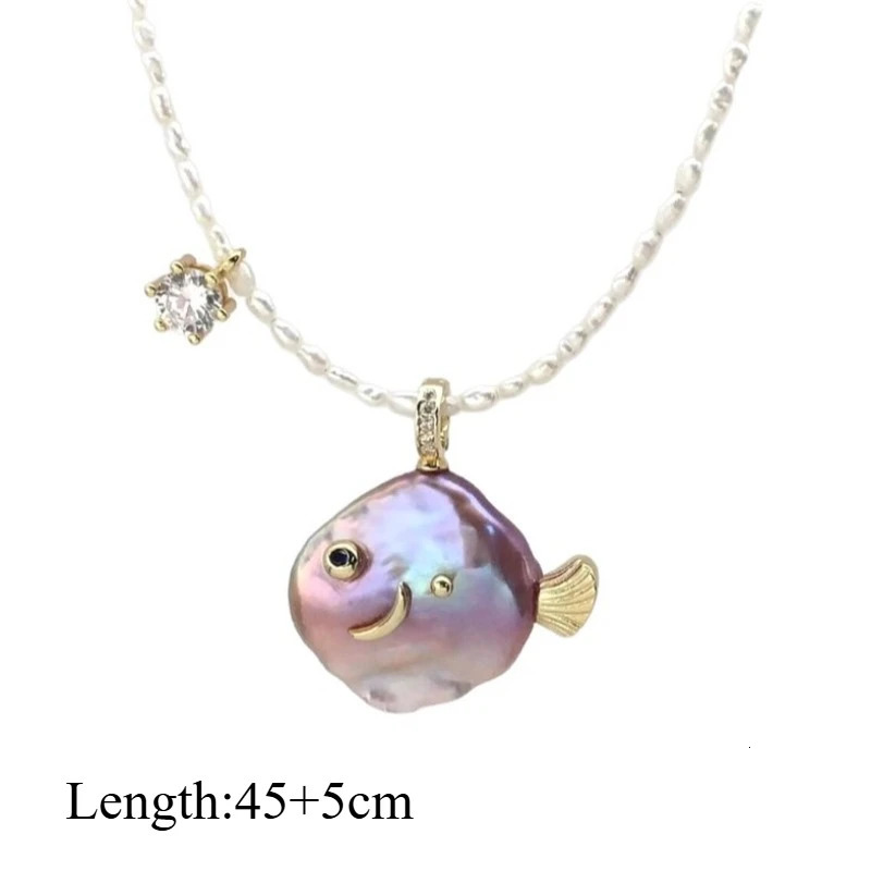 Summer Sea Beach Cute Little Fish Pendant Necklace for Women Girl INS Style Gold Plated Jewelry 260403