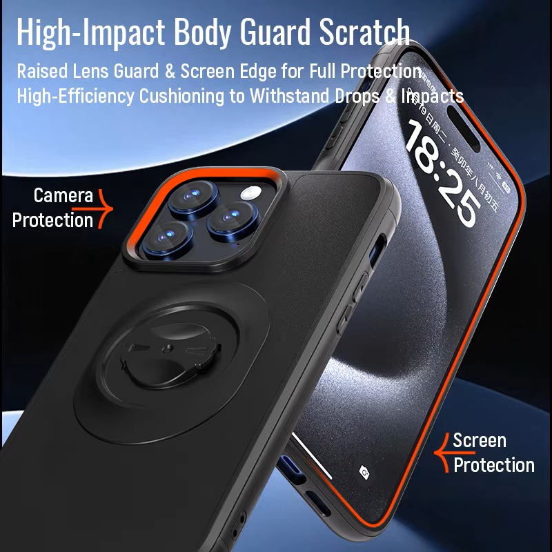 Quick Mount Case for iPhone 17 16 15 14 13 12 11 Pro Max Air Plus, Garmin Compatible Shockproof Cycling Cover for MTB Motorbike Road Bike