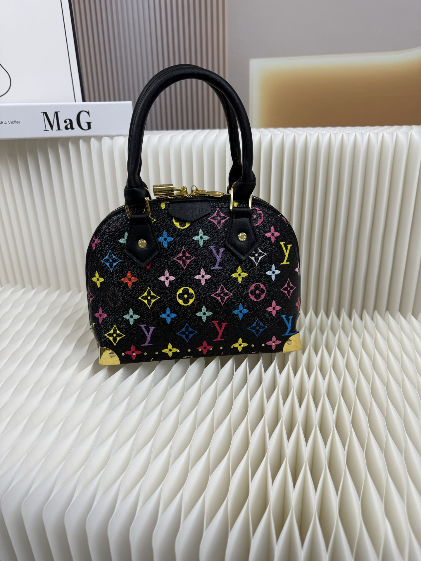 Fashion classic Monogram & Checkerboard Print Dome Satchel Bag Handbag Shoulder crossbody Bag With Adjustable Strap, Suitable for Office Commute, Shopping, Travel