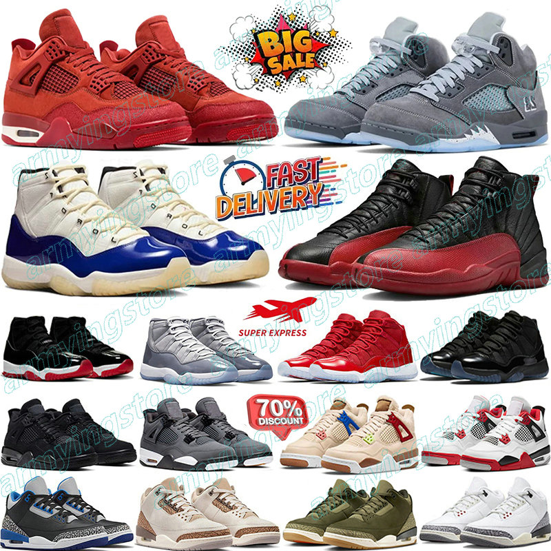 With Box 4s 5s 11s 12s Basketball Shoes 3s Virgil Archive Alaska University Blue 11 Gamma Blue 5 Wolf Grey Metallic Black Cat Taxi Comic trainers Men Women Sneakers