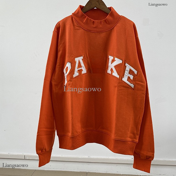 Parke Embroideried Mockneck Sweatshirts Pink Brown Women Designer Cotton Jumpers PARKE Fashion Loose Parke Mockneck Womens Hoodies 616