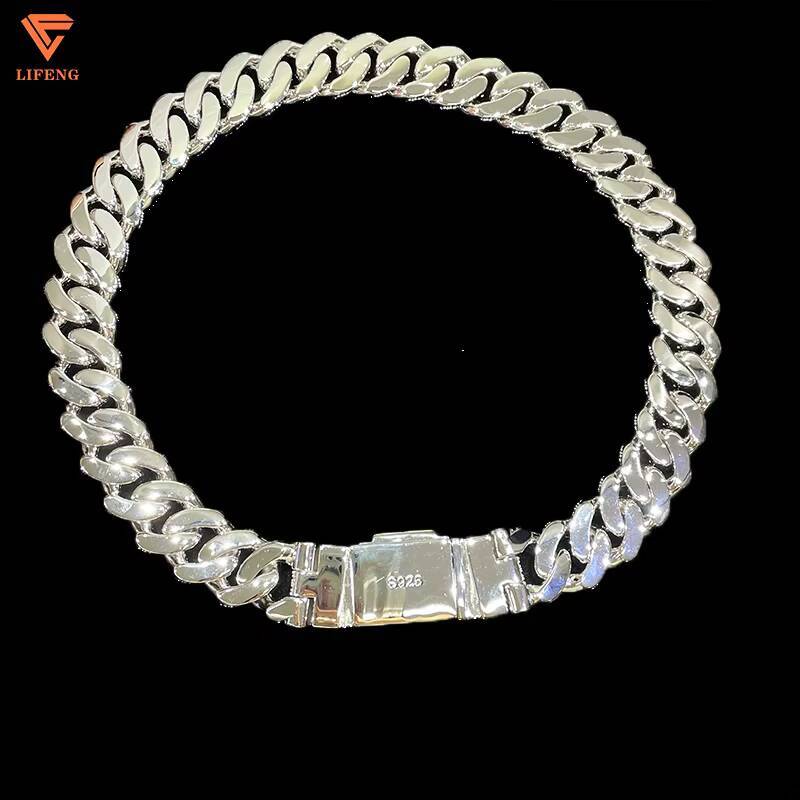 18MM Mosaic Setting Round Diamond Cut Moissanite Diamond Iced Out Men Necklace Jewelry Cuban Link Chain Necklace