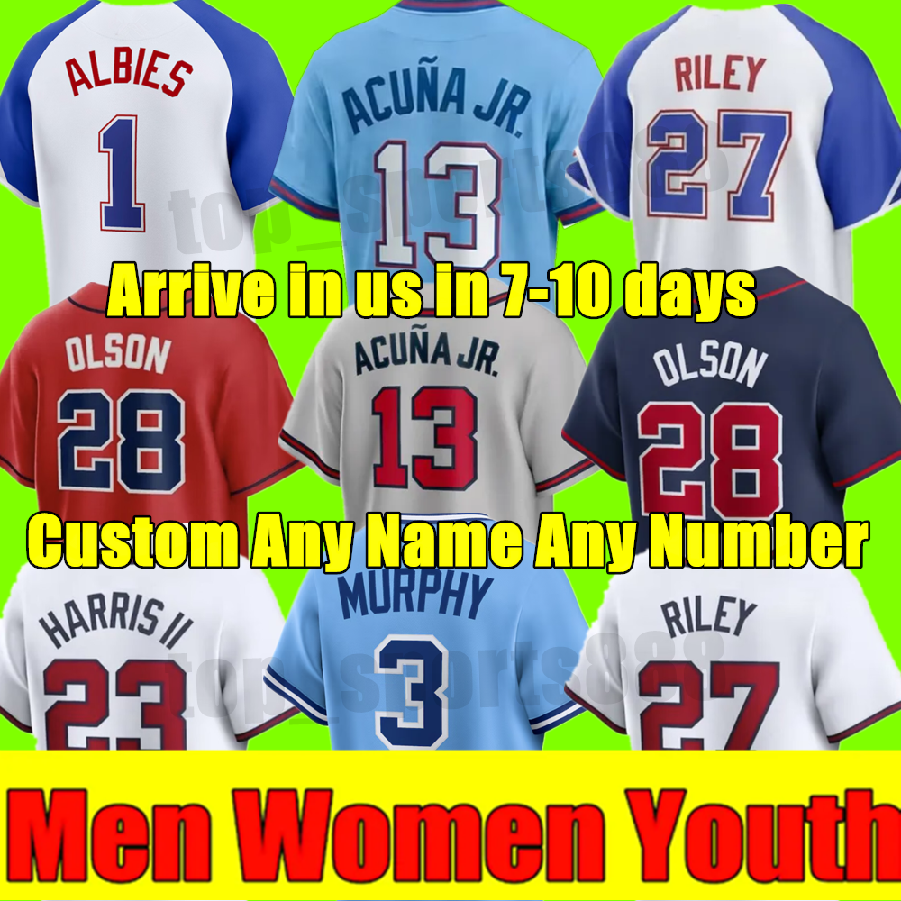 S-4XL 2026 City Connect Baseball Jerseys Austin Riley Ronald Acuna Jr. Ozzie Albies Matt Olson Sean Murphy Eddie Braves Rosario Max Fried Ozuna Men Women Youth