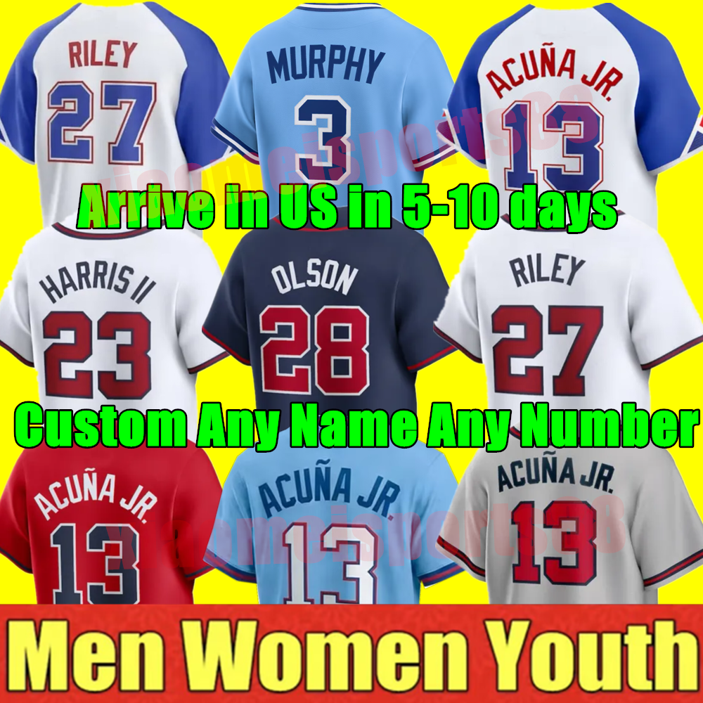 2026 S-4XL City Connect Baseball Jerseys Austin Riley Ronald Acuna Jr. Ozzie Albies Atlanta Matt Olson Sean Murphy Eddie Rosario Brave Max Fried Marcell Ozuna