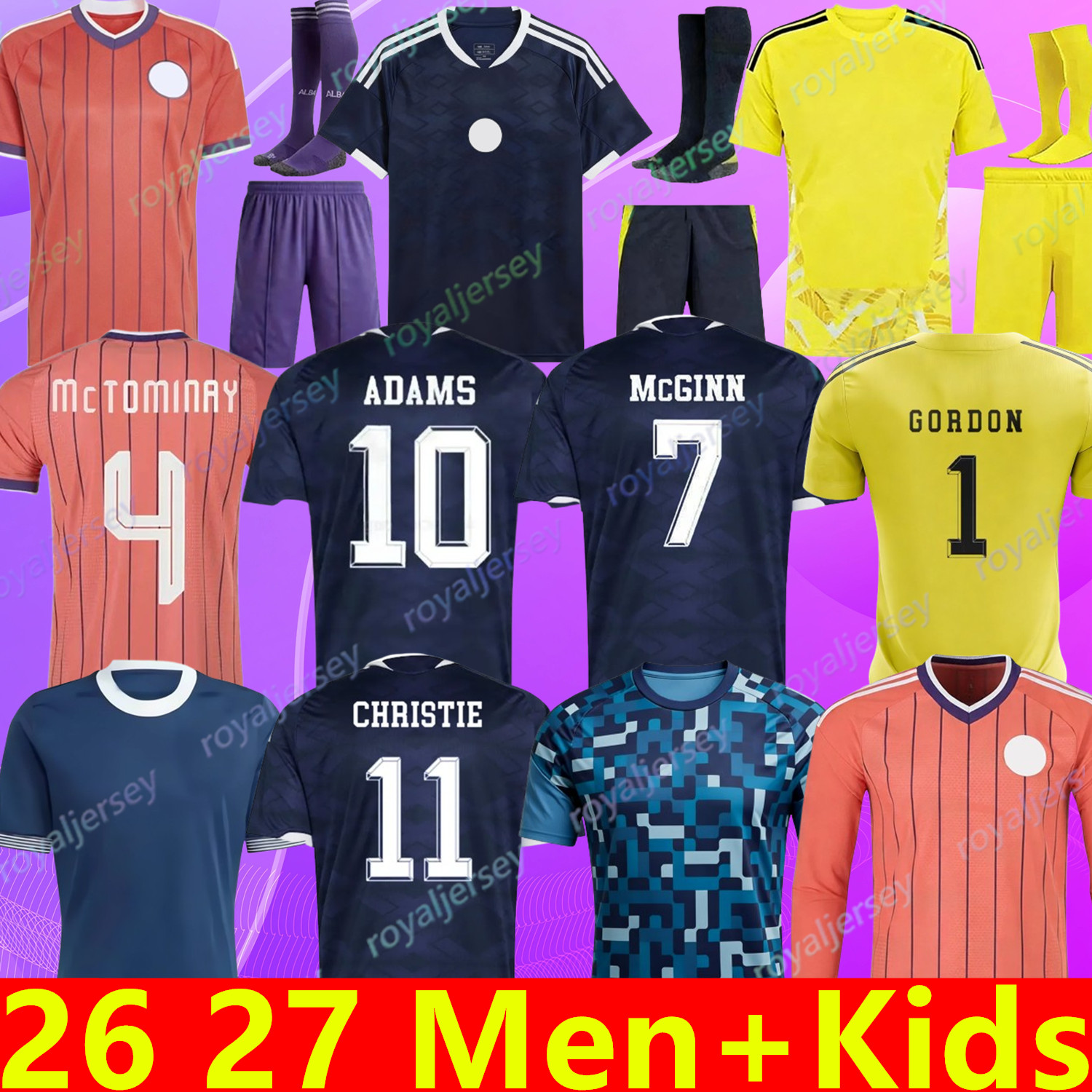 World Cup 2026 2027 scotland football shirt Soccer Jerseys 26 27 ROBERTSON McTominay McGREGOR SHANKLAND MCGREGOR DYKES ADAMS MCGINN Homemaillot de Foot men kids kit