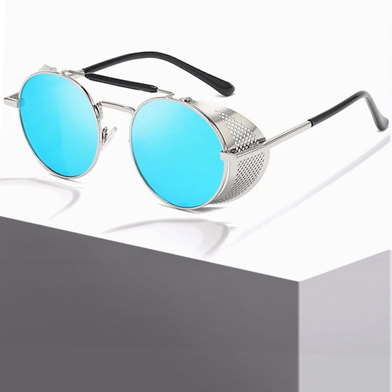 Trendy Retro Steampunk Sunglasses Men Brand Designer Round Steam Punk Alloy Sun Glasses Goggle For Women UV400 Gafas de Sol CB Fashion Accessories