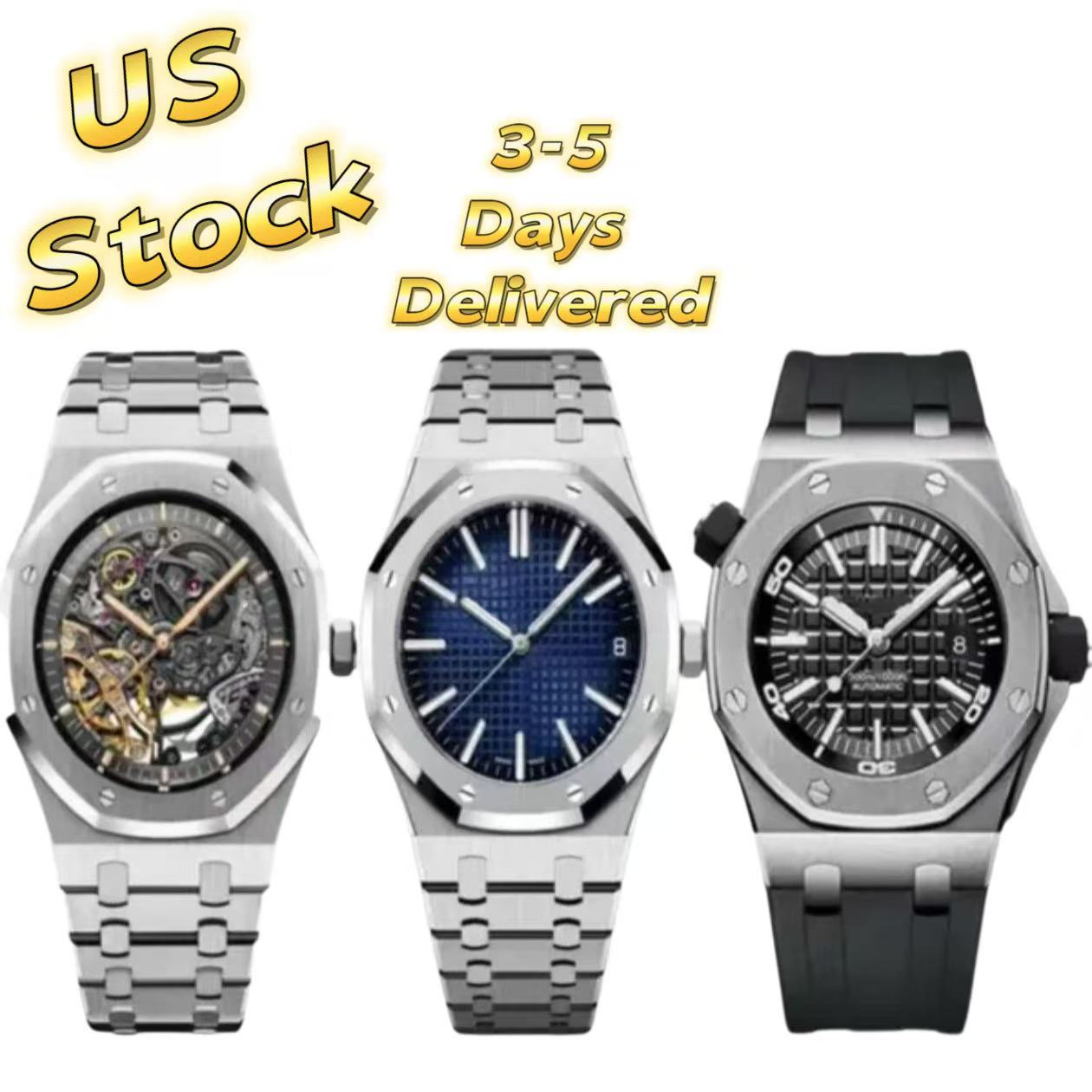 Designer watches men audemare watch skeleton automatic waterproof sapphire glass Wristwatches with Stainless steel Rubber strap reloj orologio montre