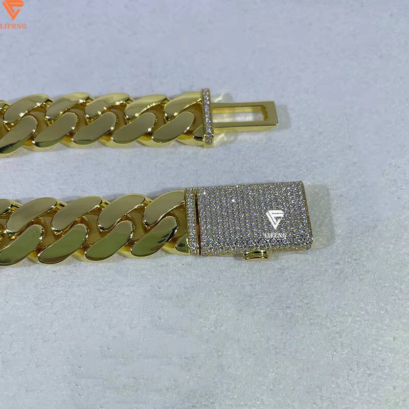 14mm Luxury Custom 18K Yellow Gold Plated Plain Miami Cuban Curb Link Chain Hip Hop Jewelry Design Men Necklaces