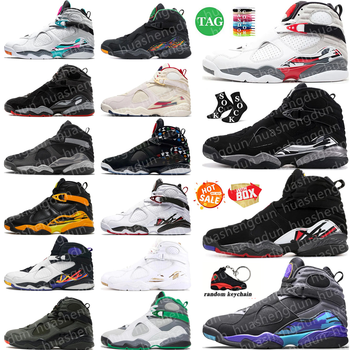 basketball shoes sneakers 8 8s White True Red Aqua Playoffs Rui Hachimura Black Samurai Taxi Yellow Black Winterized Gunsmoke Take Flight Undefeated mens sneaker