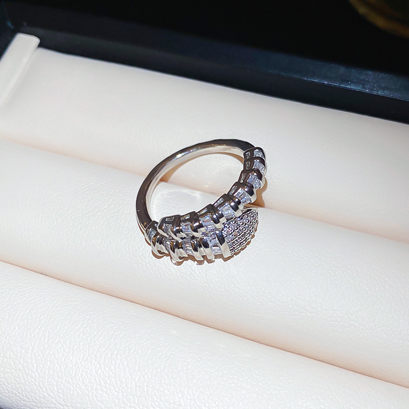 Snake-shaped zircon open fashionable and elegant index finger ring, light luxury with a high-end feel, versatile for daily wear, niche jewelry wholesa - view 7