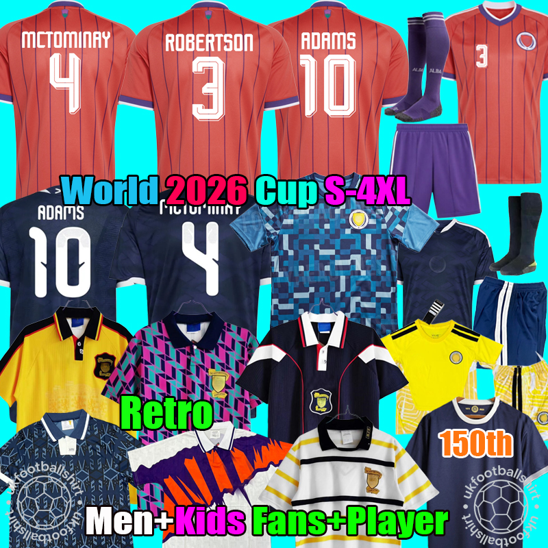 S-4XL Scotland Football Shirt 2026 Soccer Jerseys 26 27 2027 150th anniversary Retro 1991 1994 1998 1992 World MCTOMINAY ROBERTSON Camisetas Women men Kids Kit tops