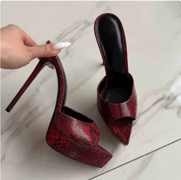 Summer Womens Pointed Toe Open Toed High-heeled Shoes Cool Slippers Fashionable Womens Wedding Parties Size 34-44 Sandals 260402