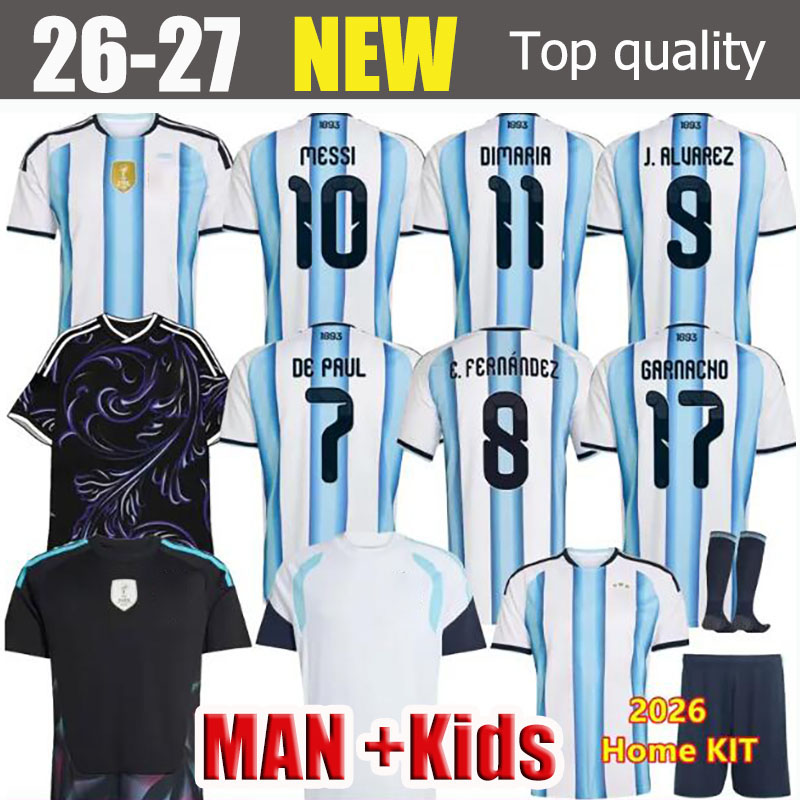 Argentina Jerseys 2026 M E S SIS 50-Years Anniversary 26 27 Fans Player MAC ALLISTER DYBALA DI MARIA MARTINEZ DE PAUL Child Kids Kit Men soccer Football