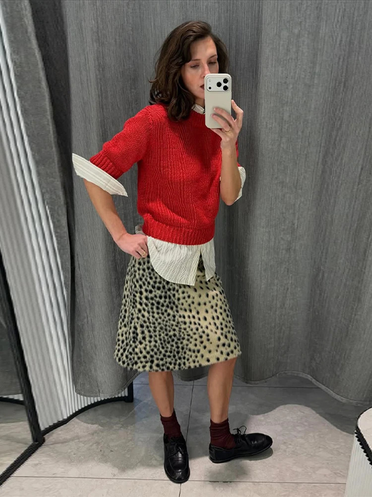 Sexy Zebra Print Fur Skirt Women High Waist Long A-line Evening Skirts Female 2026 Fashion All-match Bottoms 260403