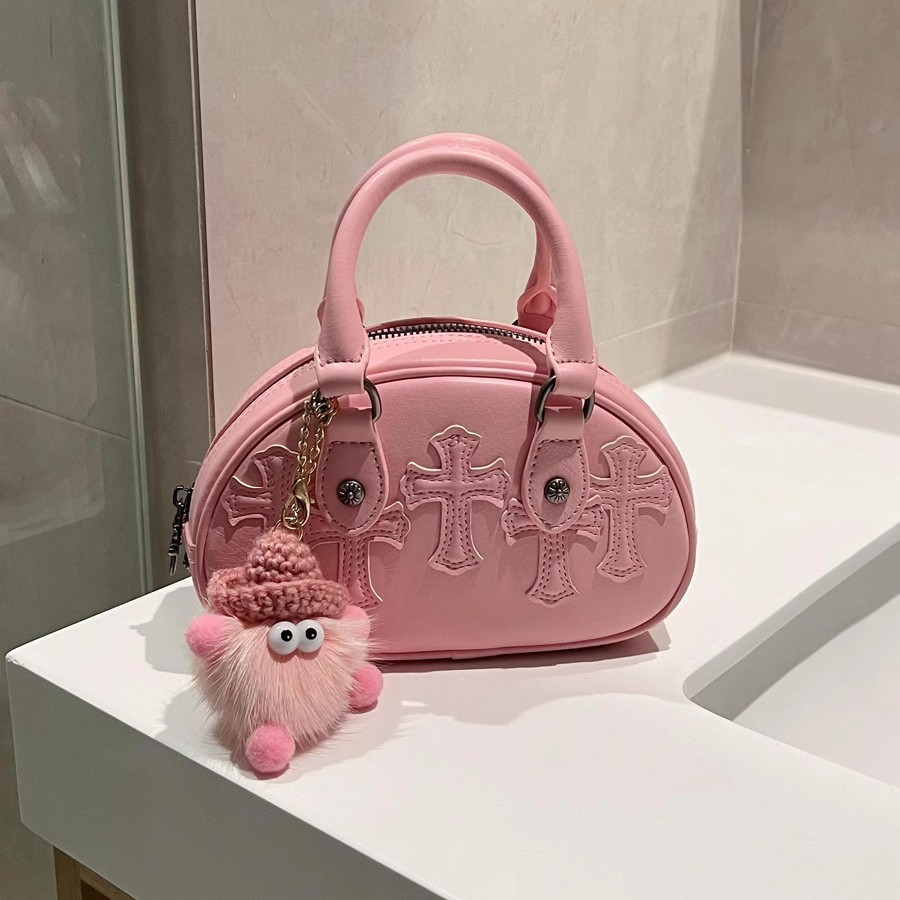 2026 Summer New Trendy Pink Designer Bowling Bag Stylish Classic Mini Handbag for Women