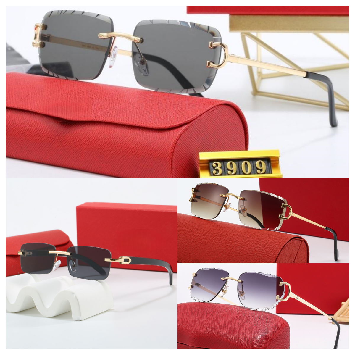 Mens Womens Sunglasses Women Sunglasses Luxury Designer Style Fashionable Gradient Sunglasses Outdoor activities Casual style Rimless Brand Men Sunglasses A3