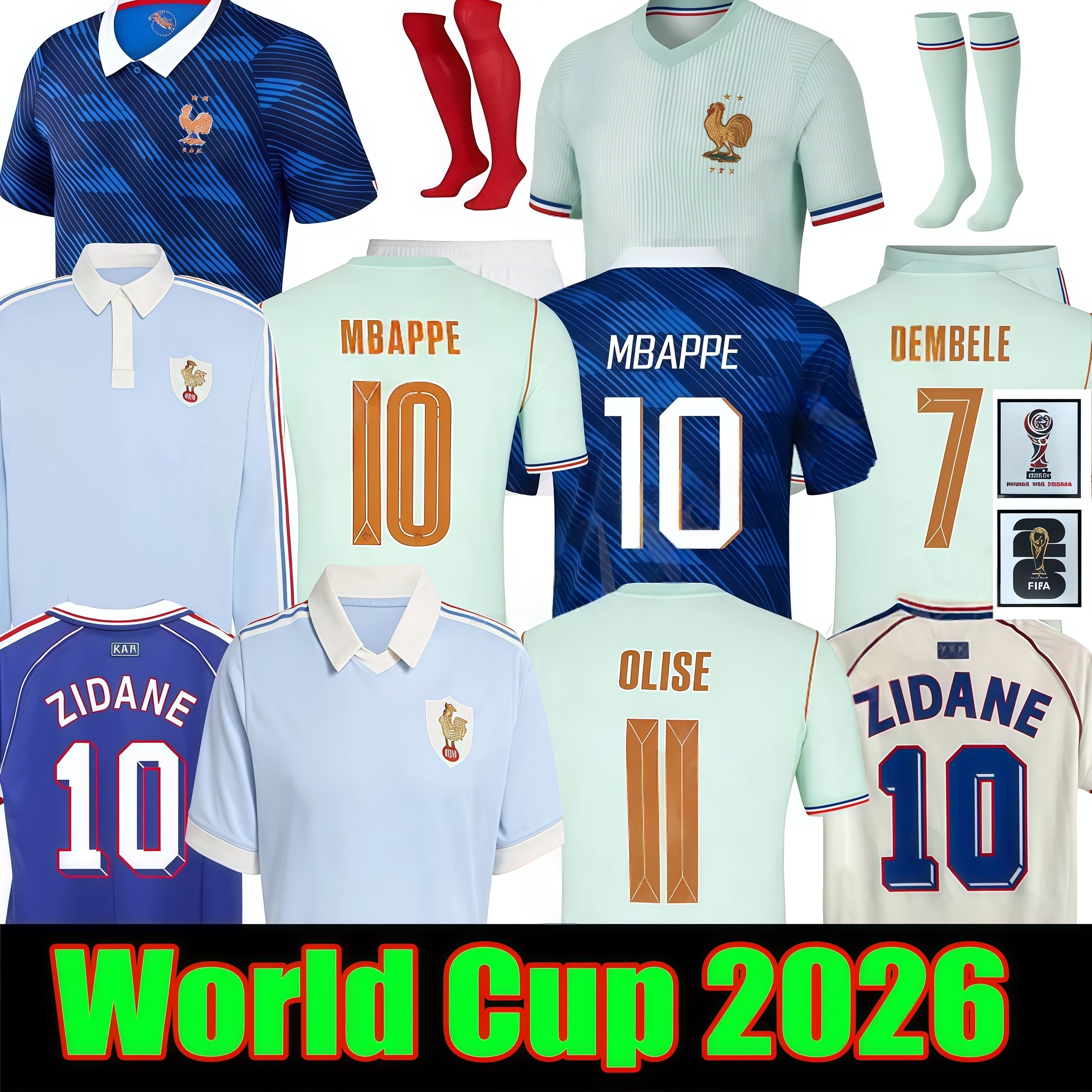 French club Full Sets 2025 2026 MBAPPE soccer jerseys 25 26 GIROUD GRIEZMANN KANTE O.Dembele Maillot de foot equipe Maillots 1998 2014 Men kids kit women