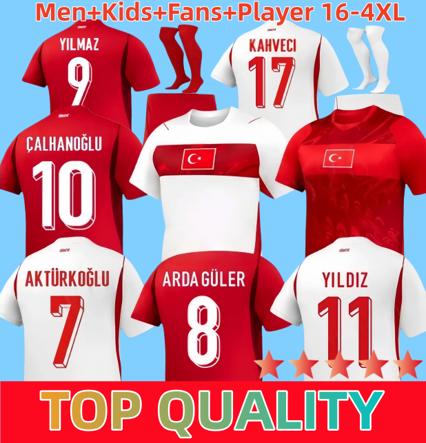 16-4Xl 2006 Turkey YILDIZ Soccer Jerseys 26 27 Turkiye 2026 World Cup Home Away Men kids Players Fans Football Jersey Shirts kit Kit DEMIRAL Kokcu Calhanoglu ARDA GULER