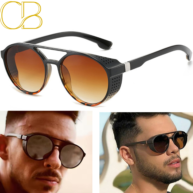 Classic Gothic Steampunk Style Sunglasses Men Women Brand Designer Retro Round Colorful Lens Vintage Sun Glasses UV400 CB Fashion Accessories