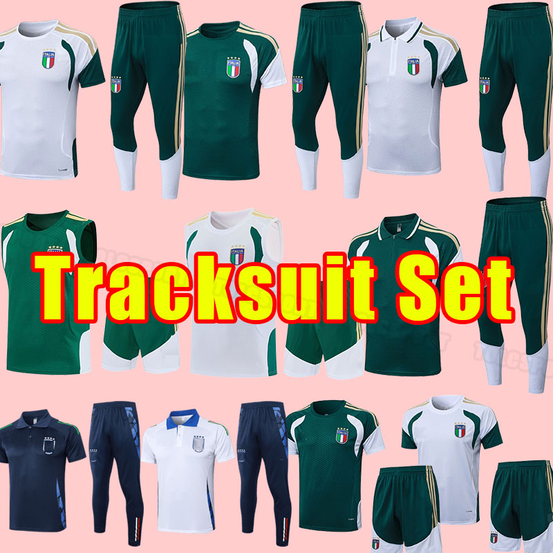 25/26 Italia BONUCCI Soccer tracksuits JORGINHO INSIGNE VERRATTI HIESA BARELLA SPINAZZOLA CHIELLINI Italy 2025 2026 short sleeve polo vest training set pants