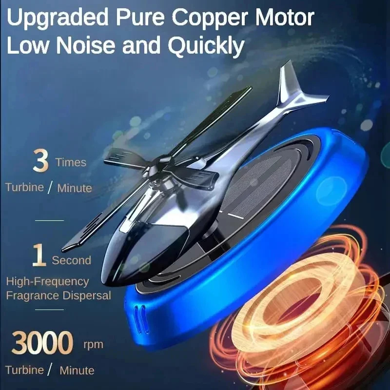 Solar Car Air Freshener Perfume Helicopter Interior Decoration Solar Car Rotating Aroma Perfume 260402