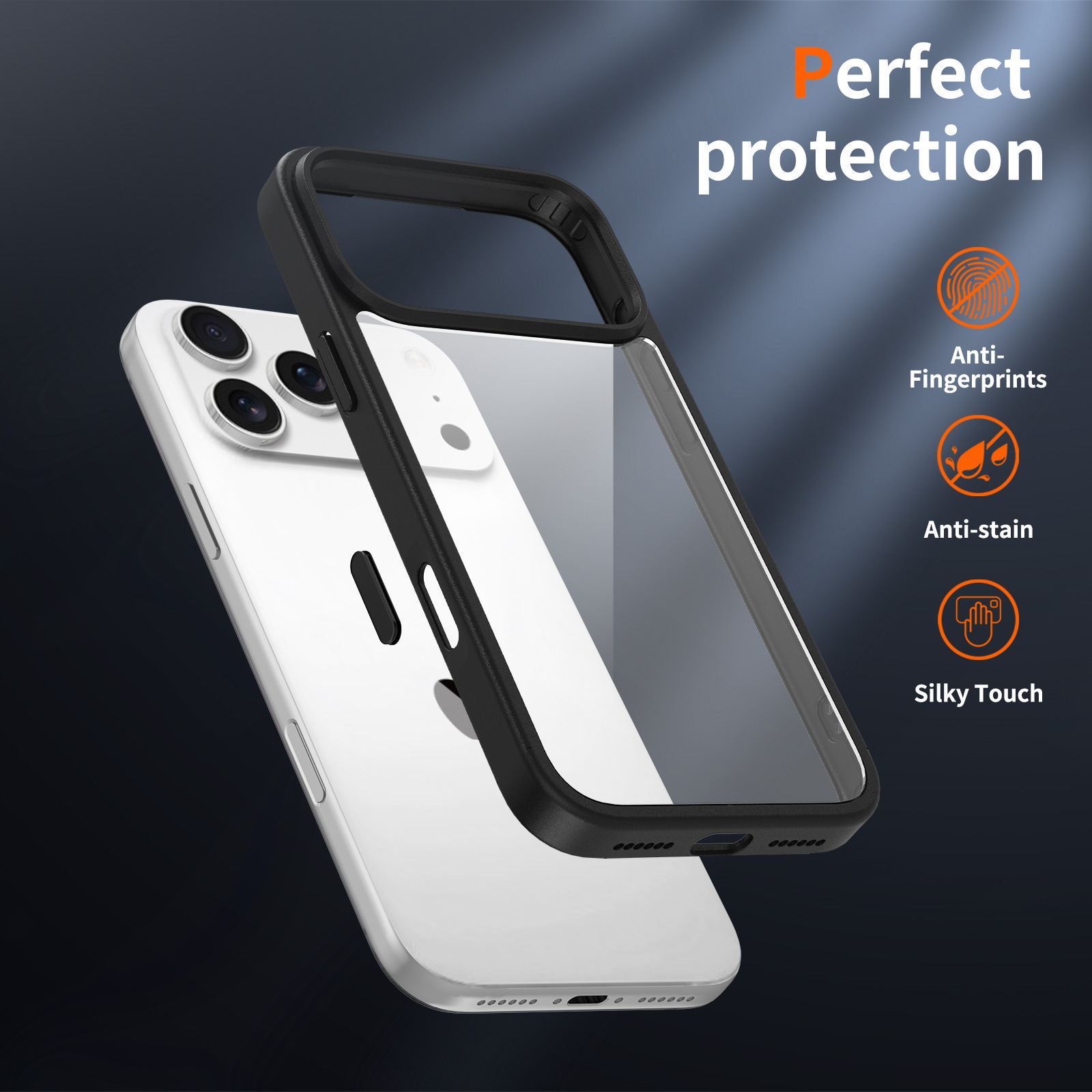 Clear Frosted Phone Case for iPhone 17 Pro Max, Shockproof Cover for iPhone 16