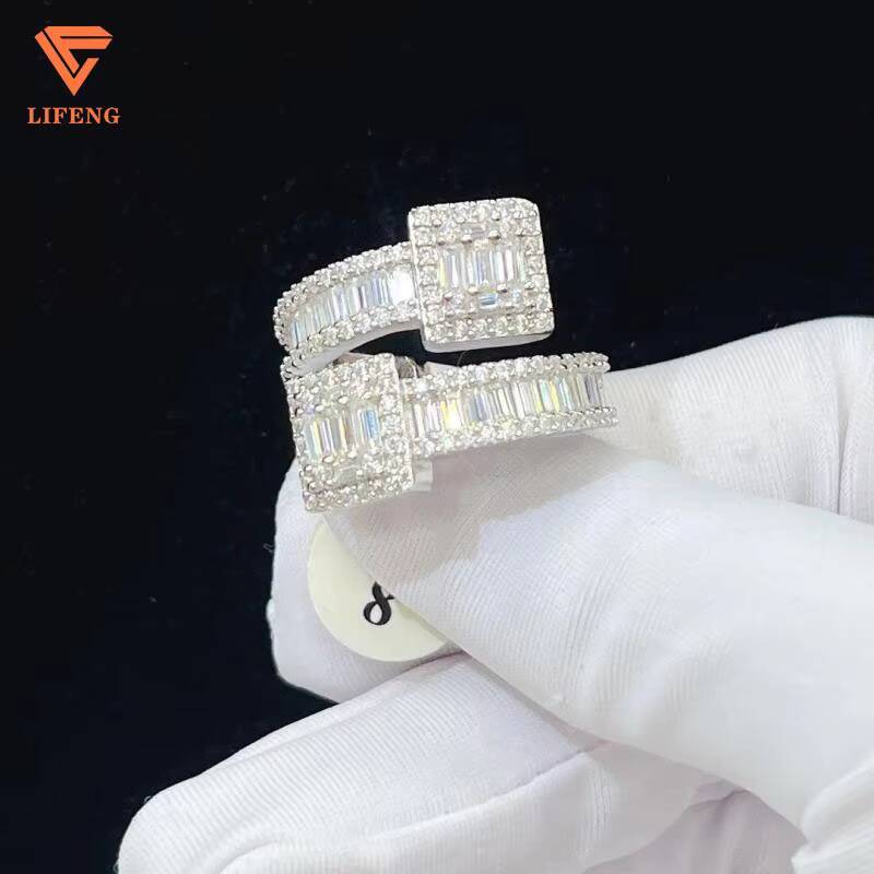 Custom High Quality Silver Plated Diamond Engagement Ring for Men Excellent Cut Moissanite for Wedding Party Certified by GRA