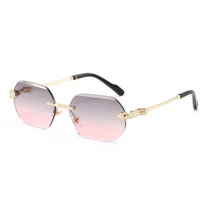Luxury Brand Designer Jewelry 2026 Personalized Polygonal Frameless Sunglasses European And American Fashion Exquisite Snake Head Cut Edge Versatile S