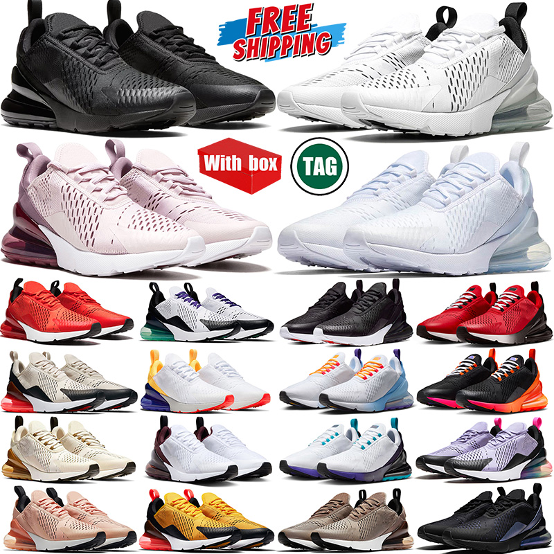 Free shipping With box 270 270s designer Running Shoes men women 270 Running Shoes 270s React Triple Black White Sneaker Brown Red Mens Womens Sport Sneakers