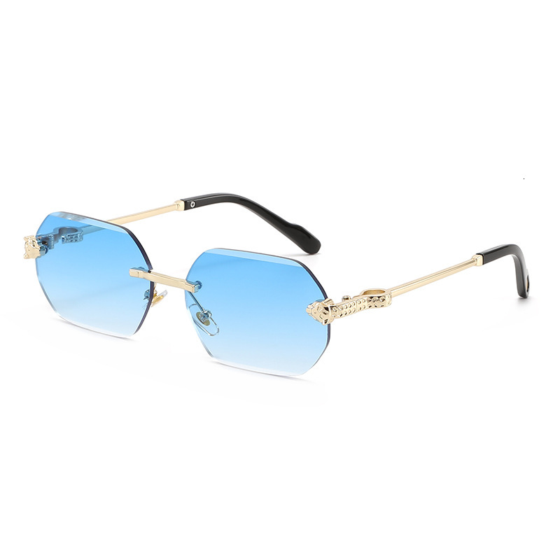 Luxury Brand Designer Jewelry 2026 Personalized Polygonal Frameless Sunglasses European And American Fashion Exquisite Snake Head Cut Edge Versatile S
