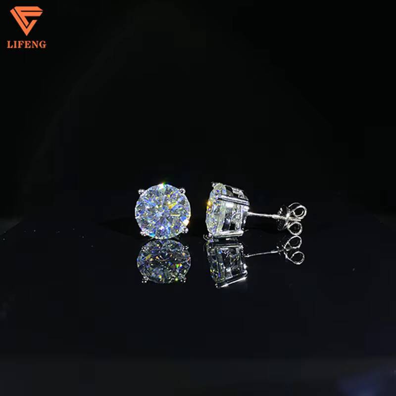 Wholesale Price 10mm 4ct Moissanite Stud Earrings 925 Sterling Silver VVS Moissanite Diamond Earrings for Men Women