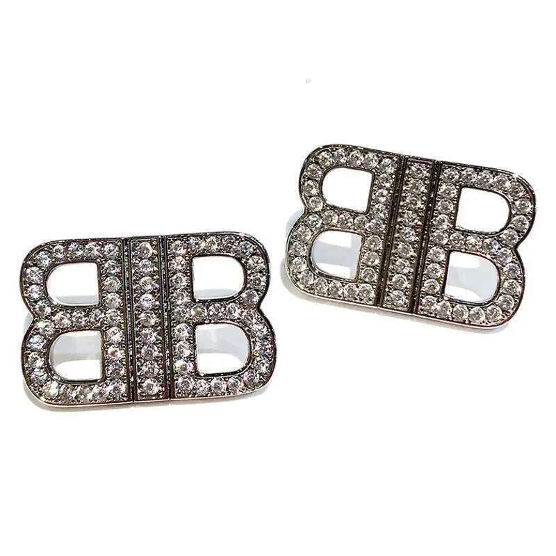 European And American Luxury Fashion Premium Style With Diamond Double B Letter Earrings Jewelry For Women