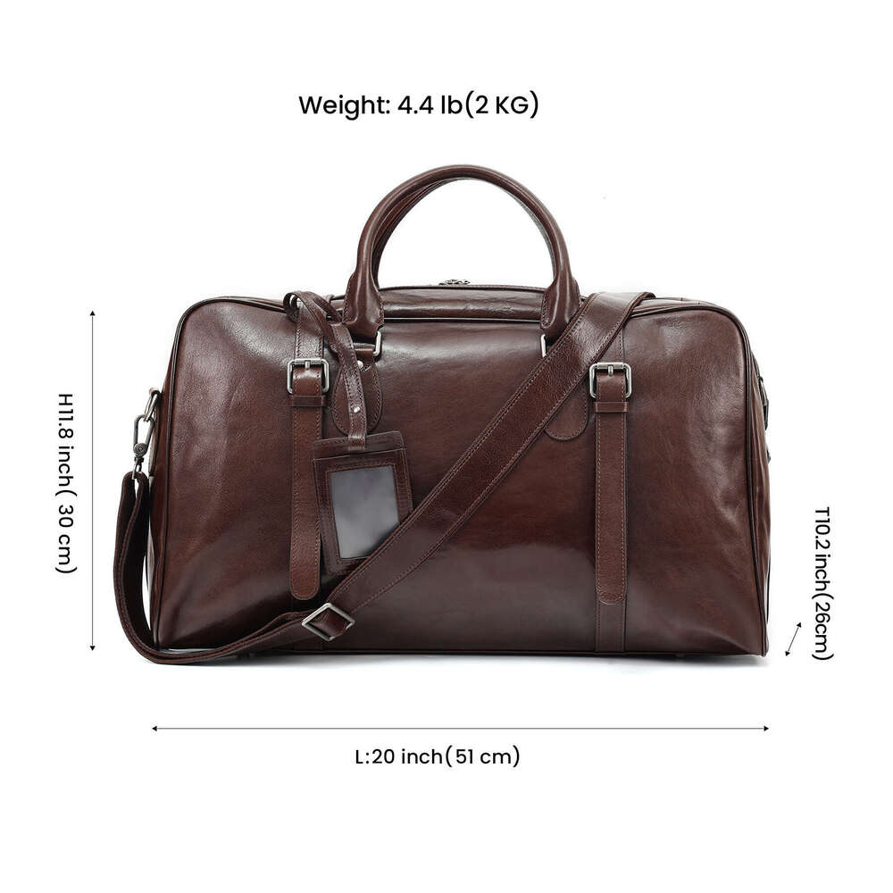 Hot Sale Genuine Leather Travel Bag, Vintage Large Capacity Men's Bag, Multifunctional Luggage, Outdoor Sports Handbag, Business Fitness Bag SENY