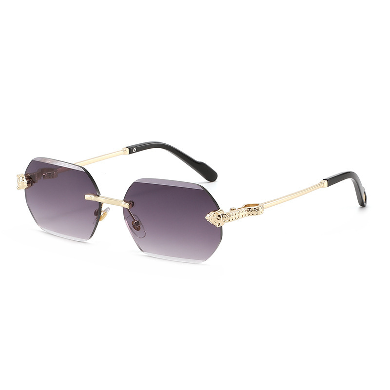 Luxury Brand Designer Jewelry 2026 Personalized Polygonal Frameless Sunglasses European And American Fashion Exquisite Snake Head Cut Edge Versatile S