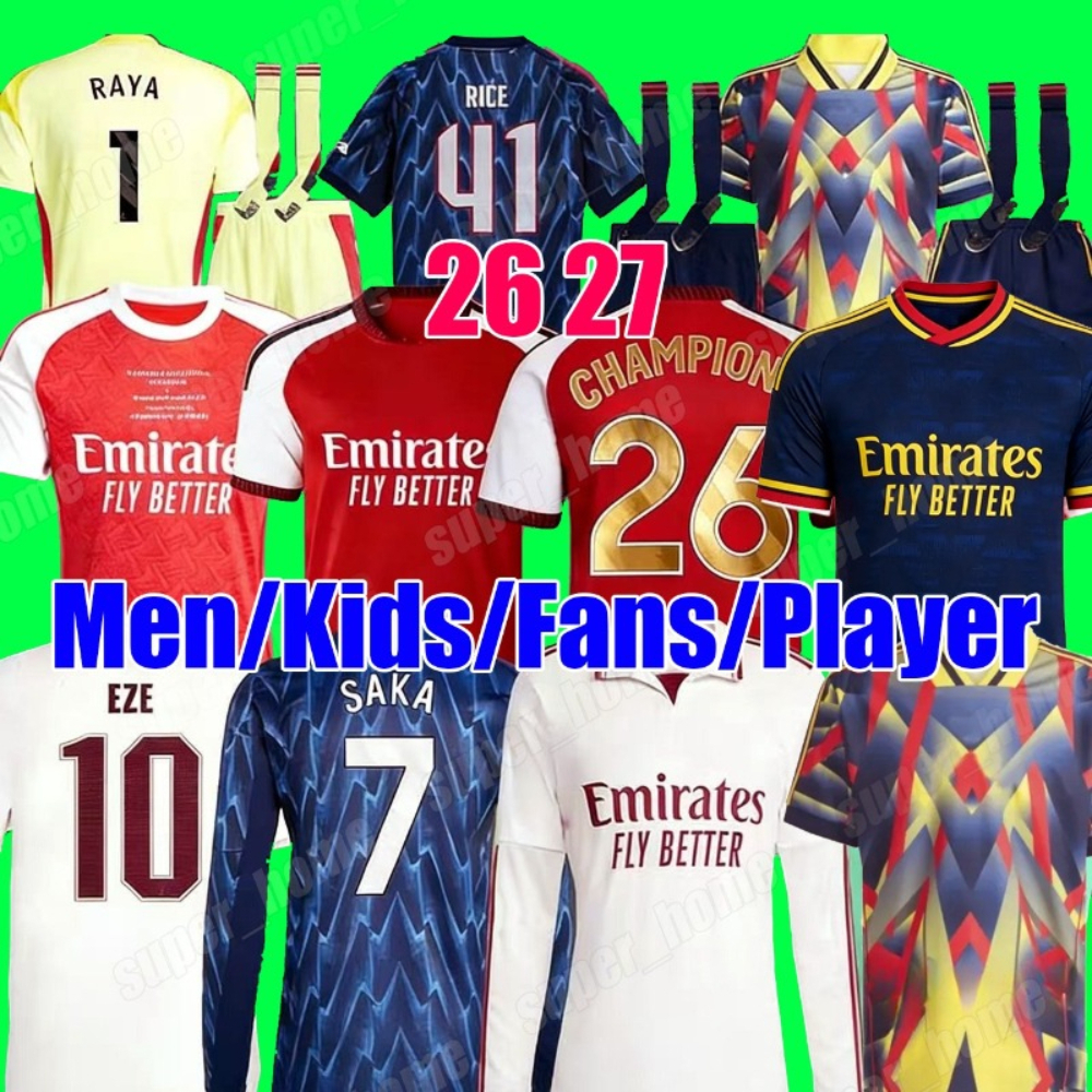arsenal jersey 25 26 CALAFIORI arsenal jersey RICE SAKA Fans Player MADUEKE ZUBIMENDI arsenal 26 27 Men Kids ODEGAARD SAMBI VIEIRA Gyokeres HAVERTZ Lewis-Skelly EZE