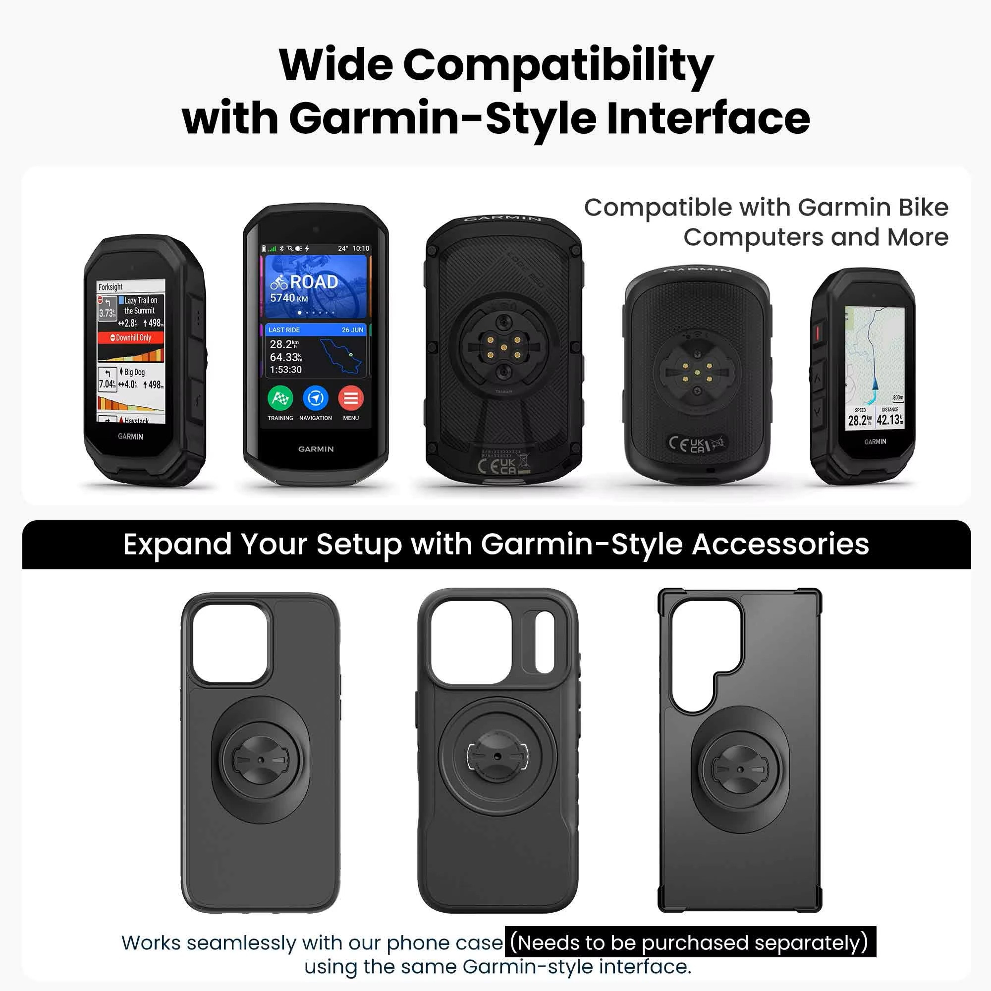 Bicycle Stem Phone Holder for MTB, Aluminum Cycling Handlebar Mount for Garmin Edge GPS & Smartphone, Mechanical Secure Lock - view 7