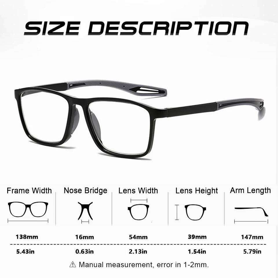 CRIXALIS Fashion Square Reading Glasses For Men And Women TR90 Frame Eyeglasses Unisex +1.0 +1.25 +1.5 +1.75 +2.0 + 2.25 +2.5