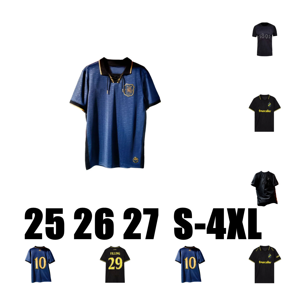 S-XXXL XXXXL 2026 2027 AIK Solna Smokinglirare Soccer Jerseys home away third 25 26 27 Football Shirts Uniforms Men Kids Kits 135th Special Edition black Short sleeves
