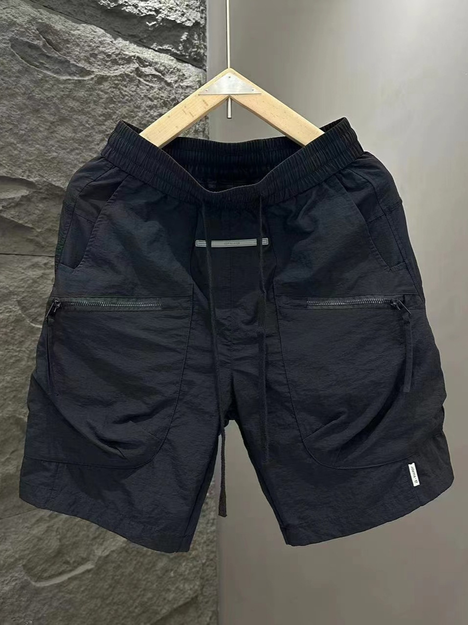 Trendy Fashionable Work Pants with Waist Cord Outdoor Beach Shorts Large Pockets Summer Polyester Straight Leg Men's Wear