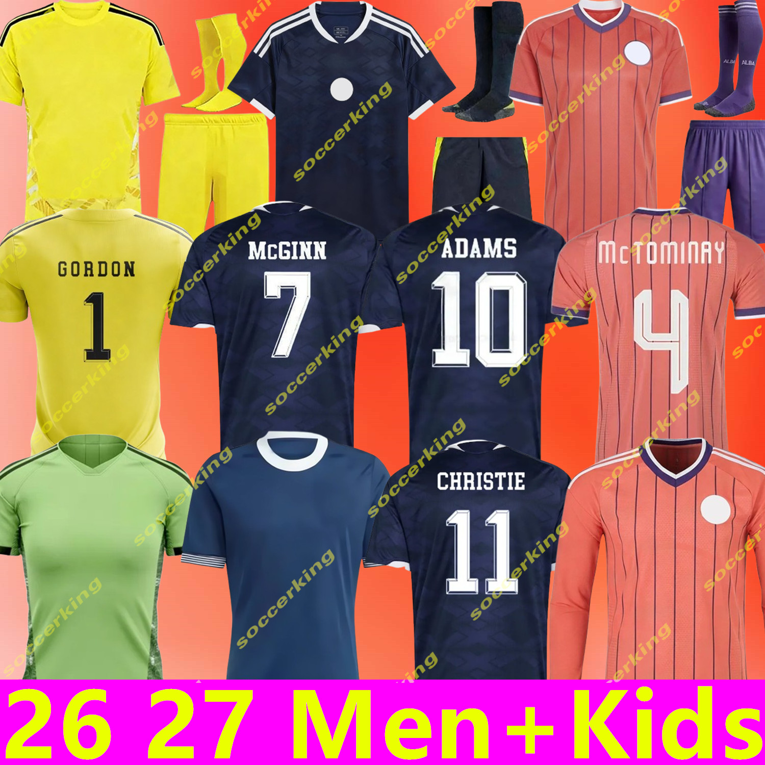 2026 World Cup scotland football shirt 26 27 Soccer Jerseys ROBERTSON McTominay McGREGOR SHANKLAND MCGREGOR Homemaillot goalkeeper men kids kits unifrom Training