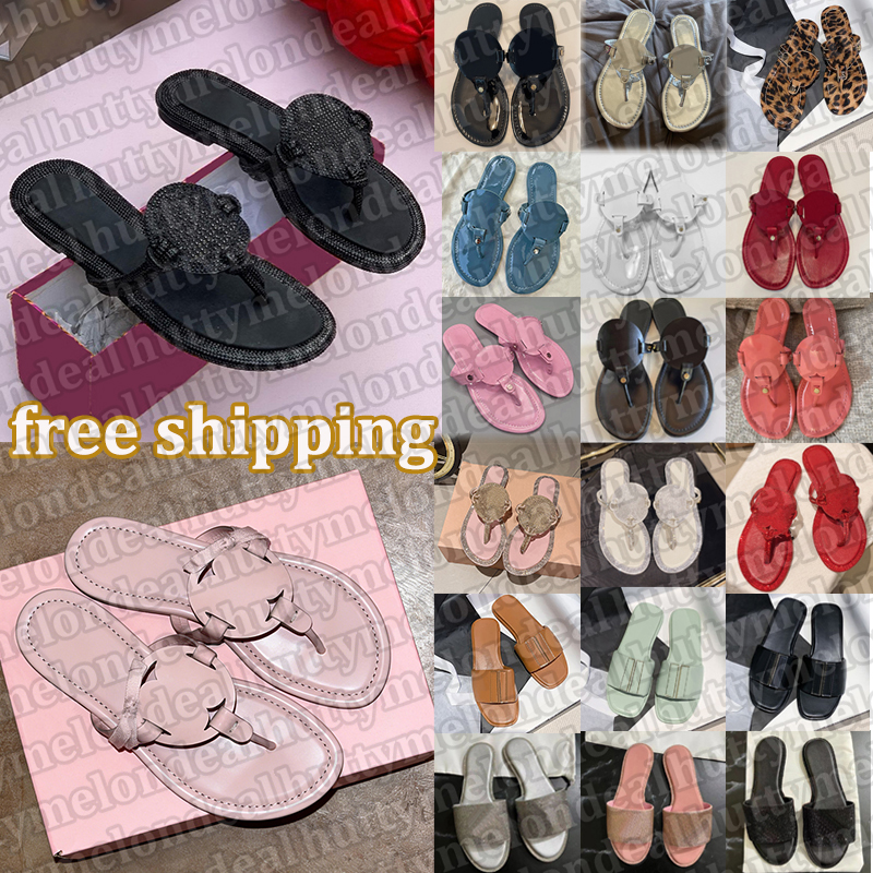 free shipping with box designer sandals women slippers patent leather summer flip flops slides comfortable sandal black