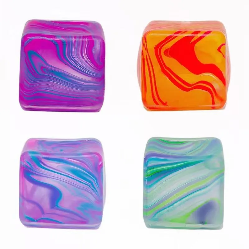 5.5CM Needoh Flow Ice Wet Toy Needoh Nice Unique Rotating Color Mixed Cube Office Stress Relieving Sensory Toy - In Stock