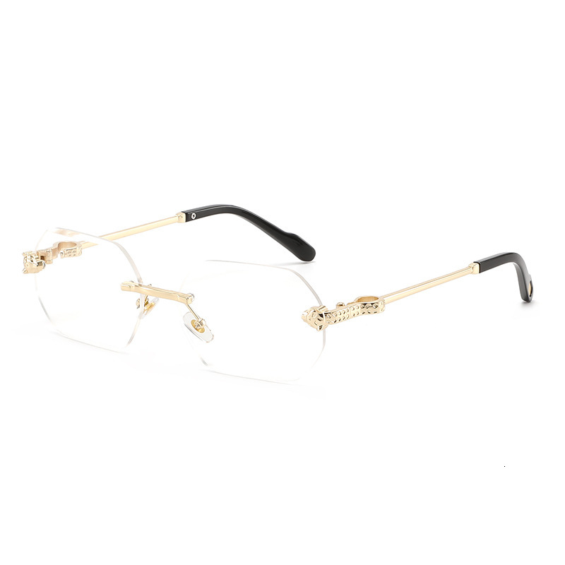 Luxury Brand Designer Jewelry 2026 Personalized Polygonal Frameless Sunglasses European And American Fashion Exquisite Snake Head Cut Edge Versatile S