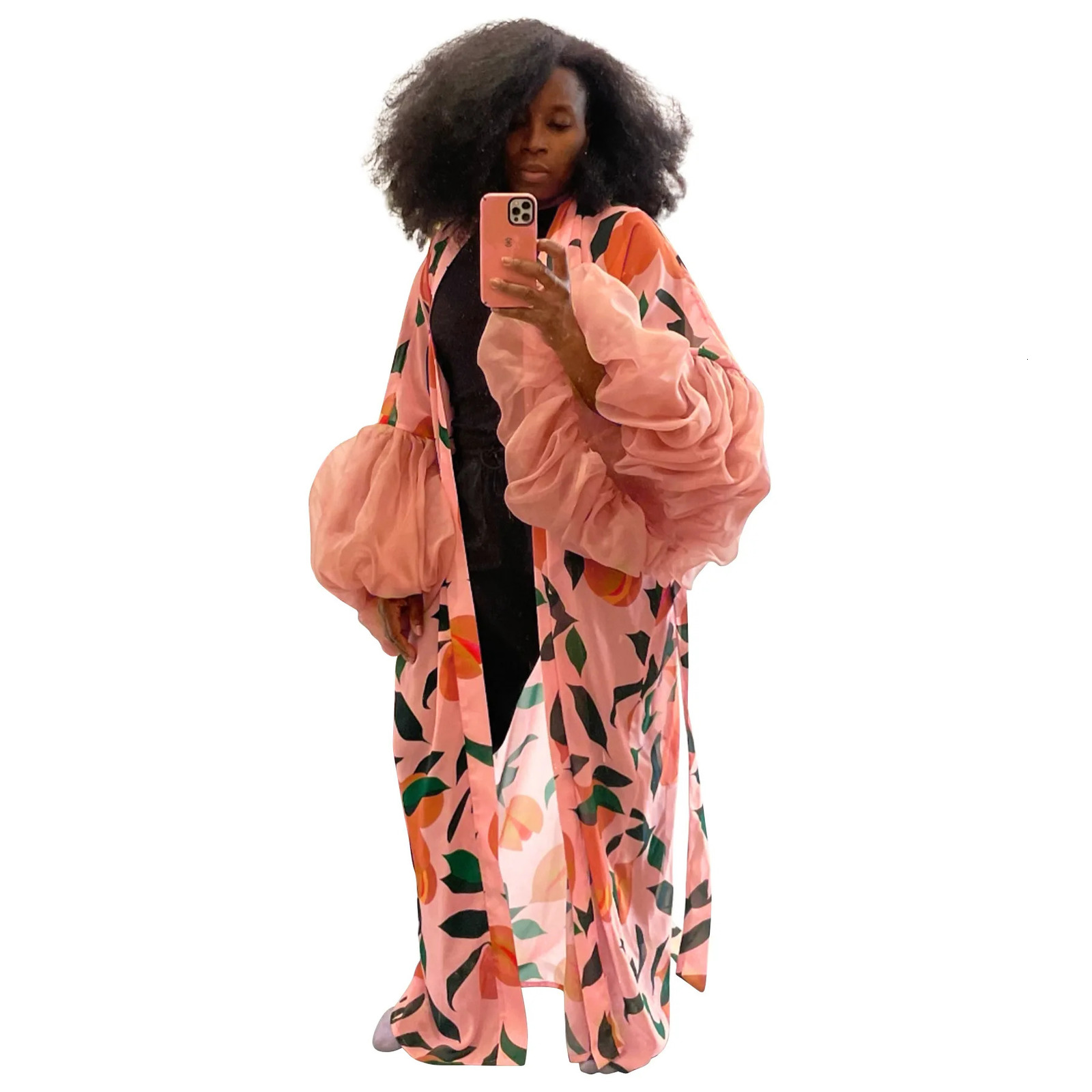 Fashion Print Cardigan Coat Women Beach Vacation Style Sun Protection Shirt Blouse Jacket Loose Leace-up Coats Beachwear Female 260401 - view 7