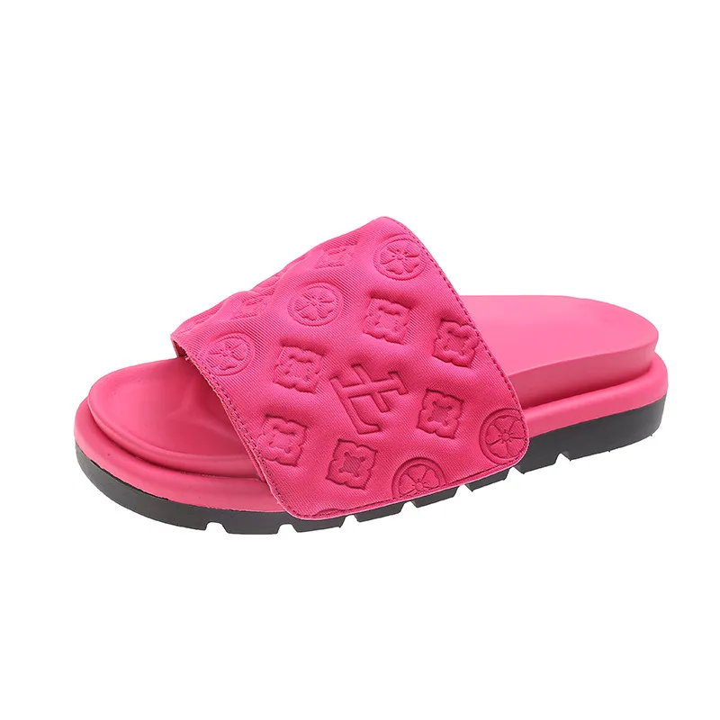 2026 free Shipping Designer Slippers Platform sandals hook and loop fasteners External penetration Women's sandals Beige white military green gol